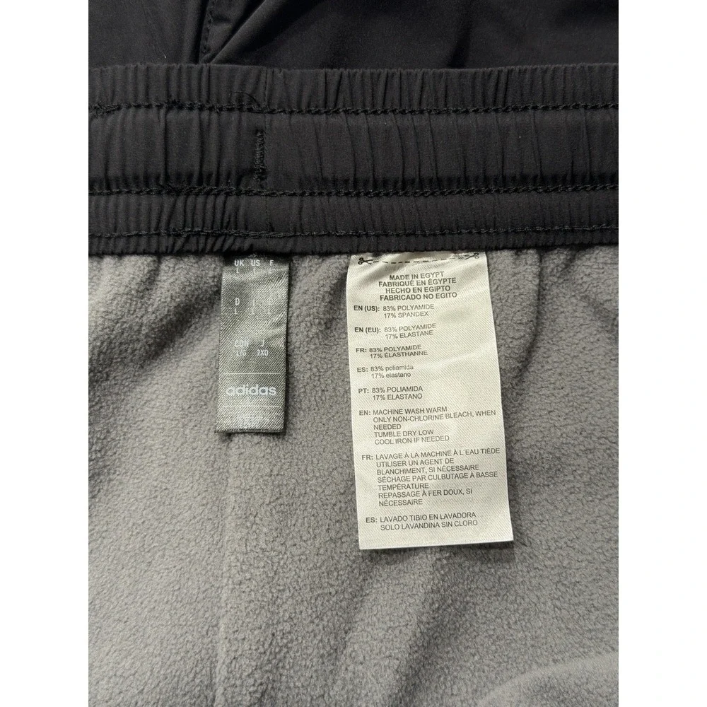 Adidas Mens Fleece Lined Wind Pant Joggers Black ADVR0995 Large NWT